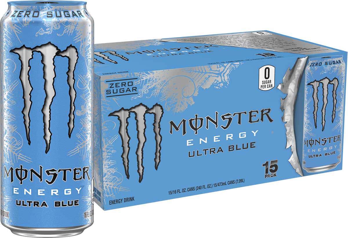 Monster Energy Zero Ultra, Sugar Free Energy Drink, 16 Ounce (Pack of 15)