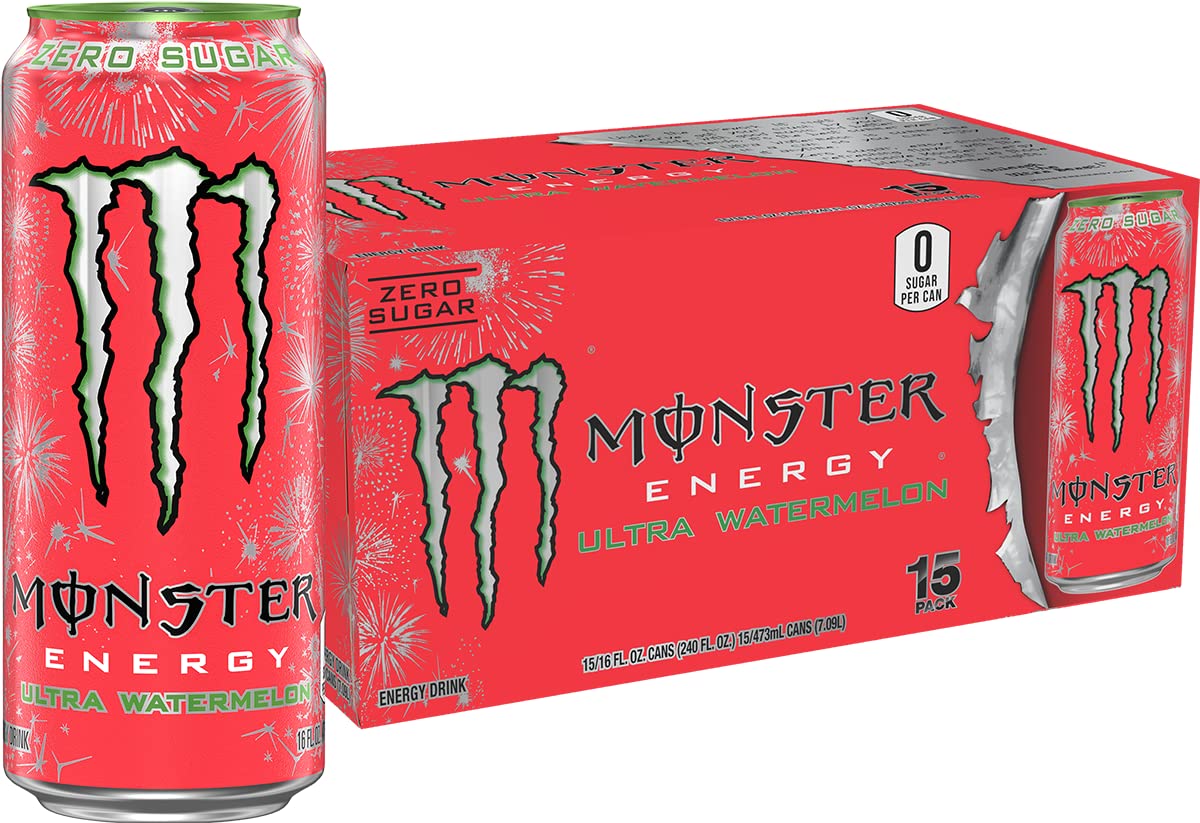 Monster Energy Zero Ultra, Sugar Free Energy Drink, 16 Ounce (Pack of 15)