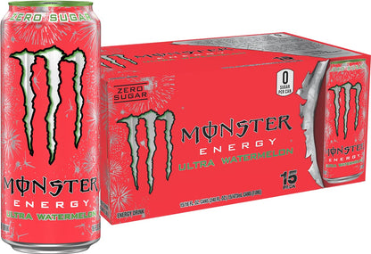 Monster Energy Zero Ultra, Sugar Free Energy Drink, 16 Ounce (Pack of 15)