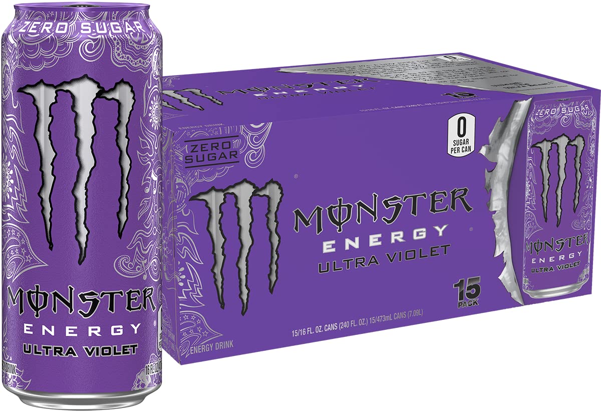 Monster Energy Zero Ultra, Sugar Free Energy Drink, 16 Ounce (Pack of 15)
